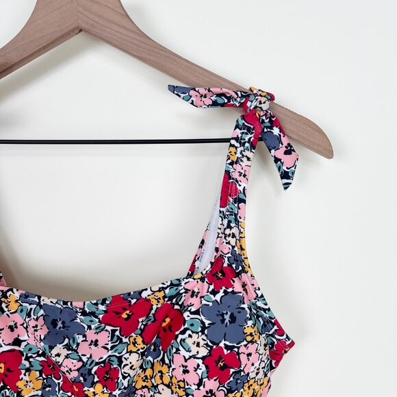 New Floral Print One Piece Swimsuit Retro Bathing Swim Suit Feminine One-Piece - Picture 3 of 10